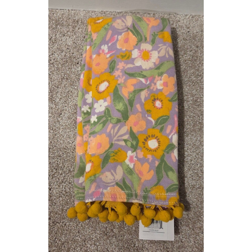 2 pack threshold floral pom hand towels